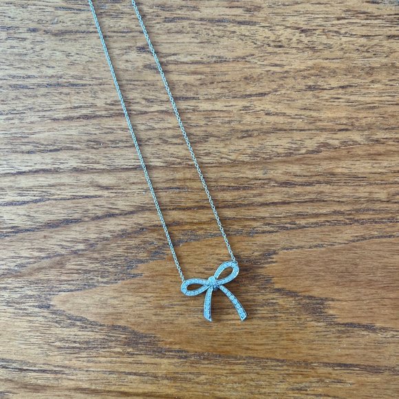 Tiffany&Co. Lady's Platinum and Diamond Bow Pendant (PT950) - Picture 3 of 6